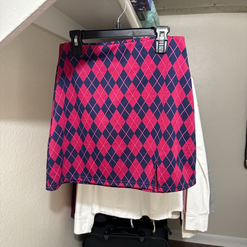Pink and Blue Argyle Skirt